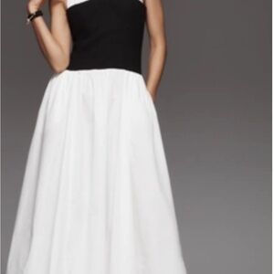 Anthropologie NWT Black and White Strapless Dress
